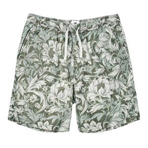 Pretty Green Mens Bostall Fleece Floral Relaxed Fit Shorts / Green